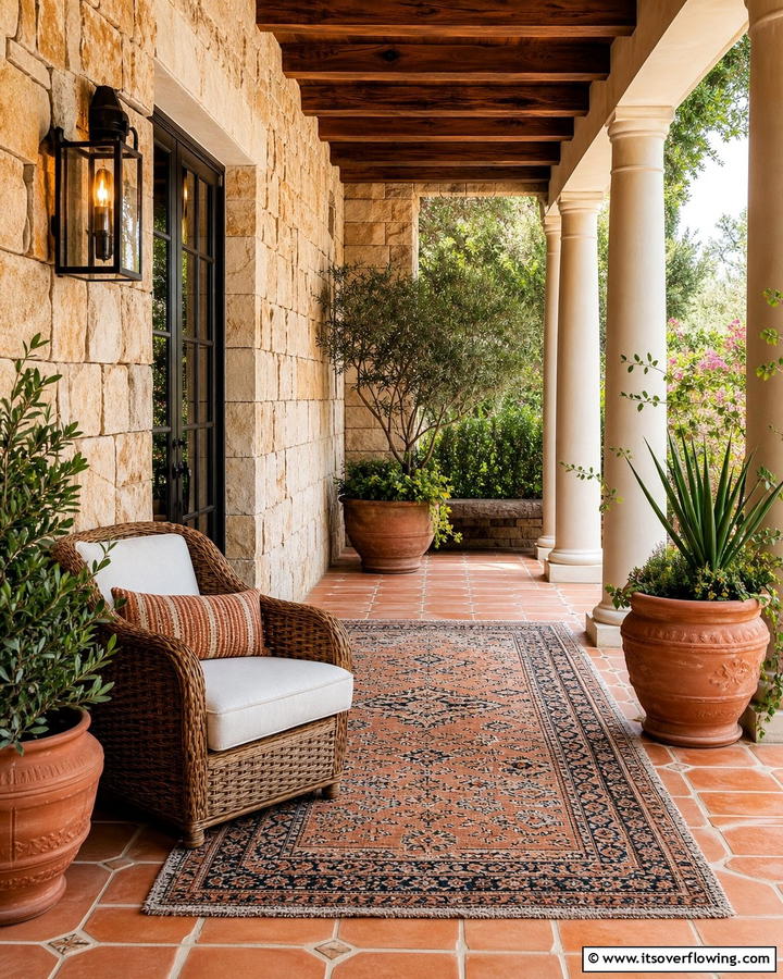 Textured and Layered Design - 21 Modern Front Porch Ideas for Welcoming Entryways