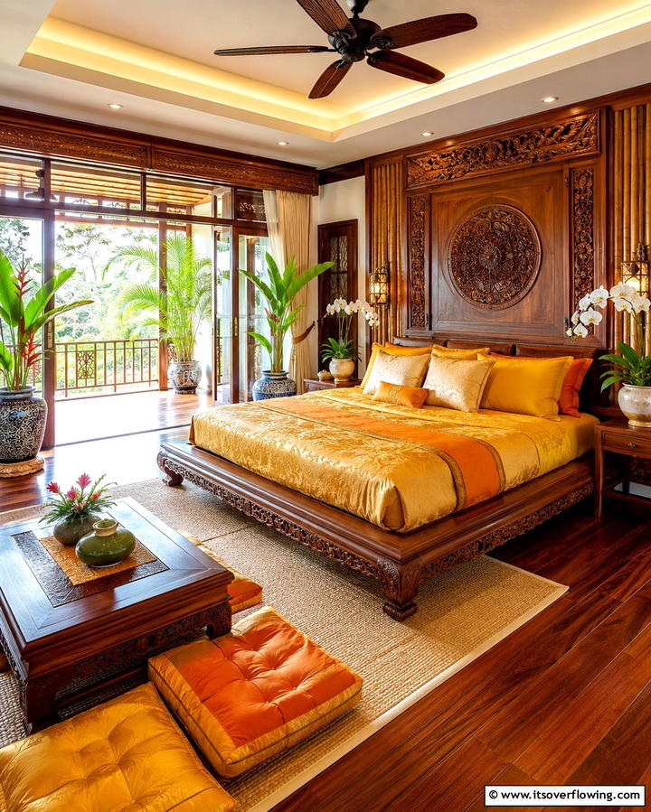 Thai Inspired Serenity - 25 Serene Asian Bedroom Ideas for a Peaceful Space