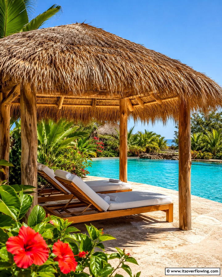 Thatched Roof for a Tropical Vibe - 25 Pergola Roof Ideas to Enhance Your Outdoor Living Space