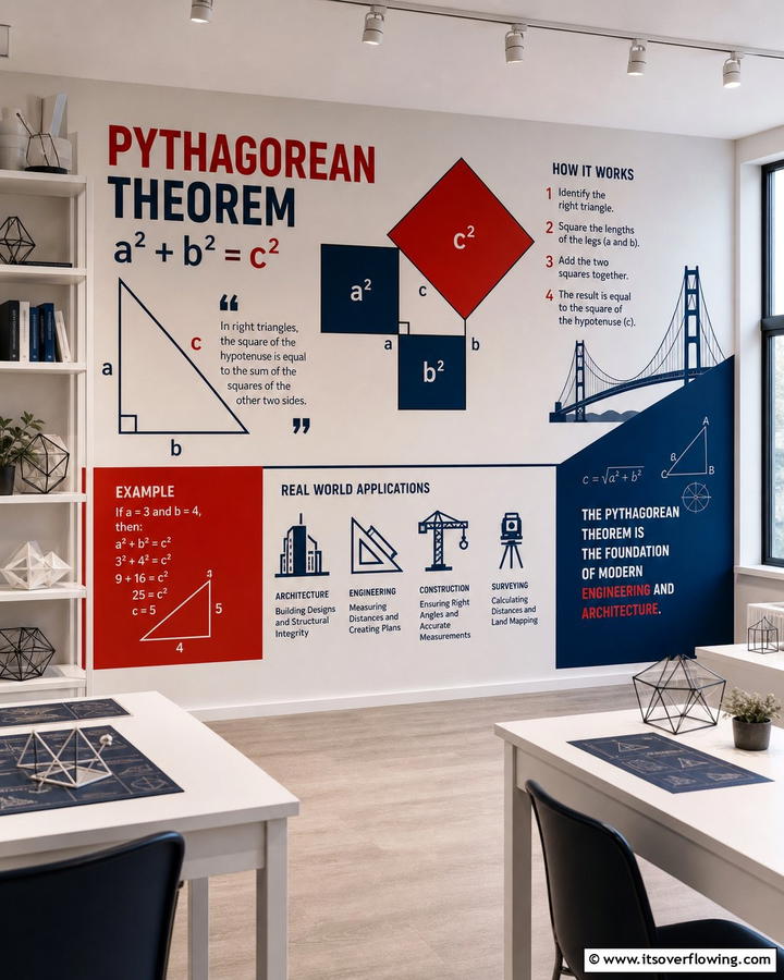 The Pythagorean Theorem - 20 Math Mural Ideas for Creative Wall Decor