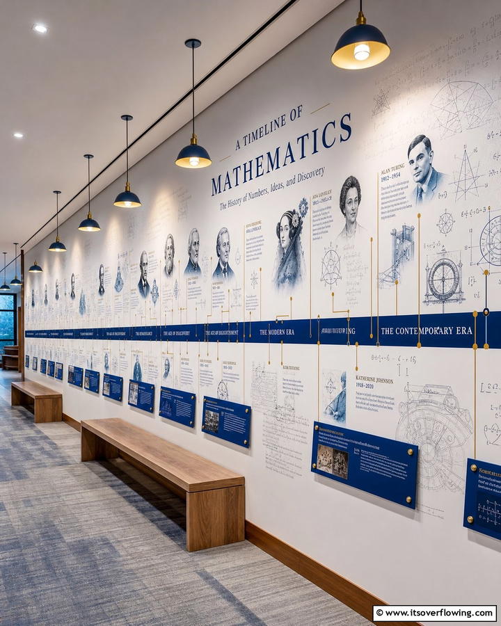The Timeline of Mathematics - 20 Math Mural Ideas for Creative Wall Decor