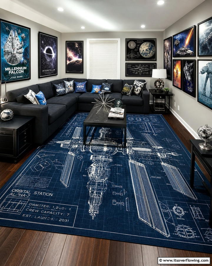 Themed Area Rugs - 20 Star Wars Man Cave Ideas for Ultimate Fans