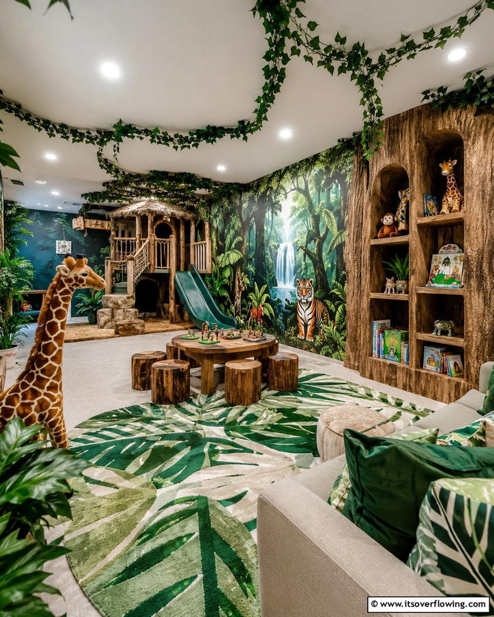 Themed Decor - 25 Fun Basement Playroom Ideas for Kids of All Ages