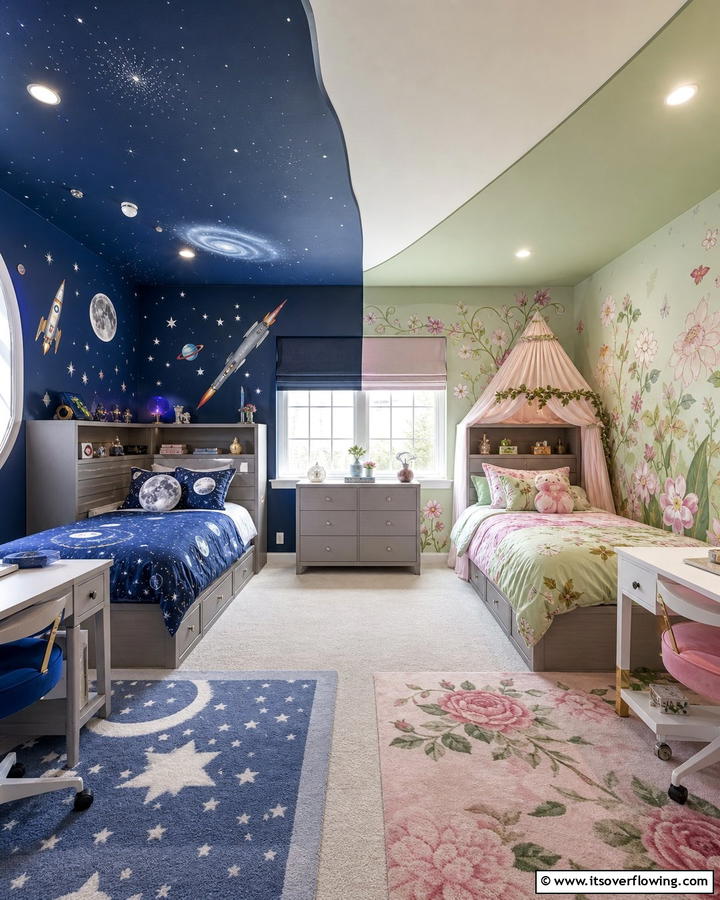 Themed Decor Areas - 21 Shared Small Room Ideas for Siblings’ Harmonious Space