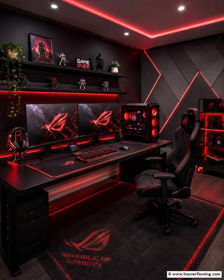 Themed Gaming Accessories - 25 Red and Black Gaming Setup Ideas for a Stylish Space