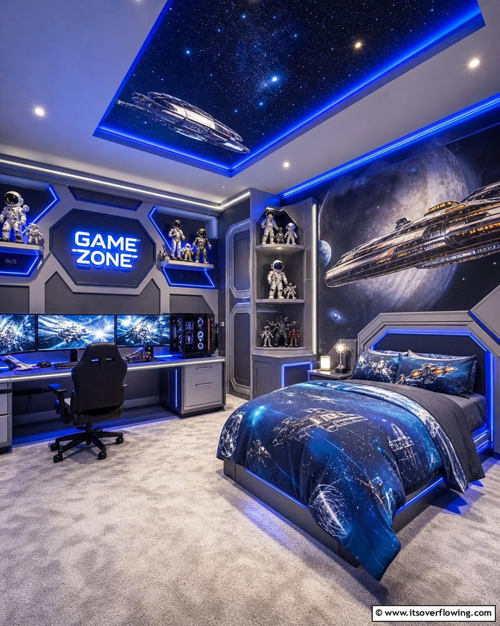 Themed Gaming Zones - 25 Boys Gaming Bedroom Ideas for the Ultimate Gaming Setup