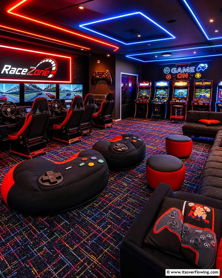 Themed Seating Options - 25 Exciting Arcade Room Ideas for Game Lovers