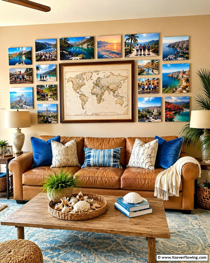 Themed Walls Vacations - 30 Family Photo Wall Ideas to Display Memories