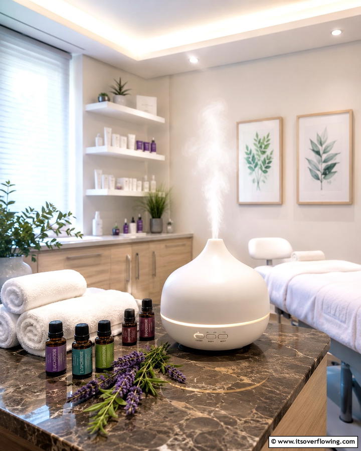 Therapeutic Aromatherapy Diffuser - 25 Esthetician Room Ideas for a Relaxing and Professional Space