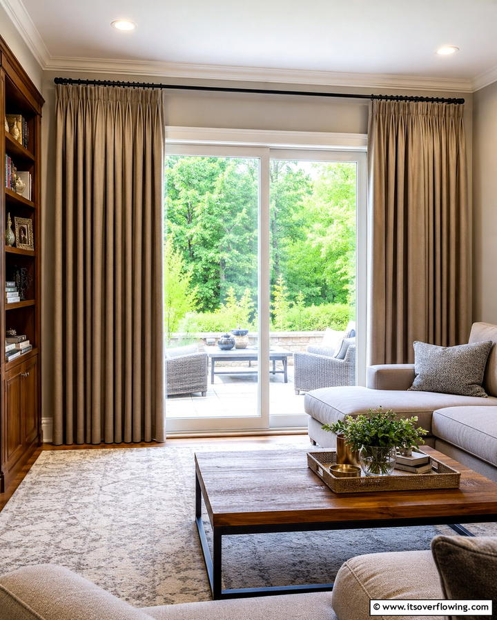 Thermal Insulated Curtains for Energy Efficiency - 25 Sliding Door Curtain Ideas for Privacy and Style