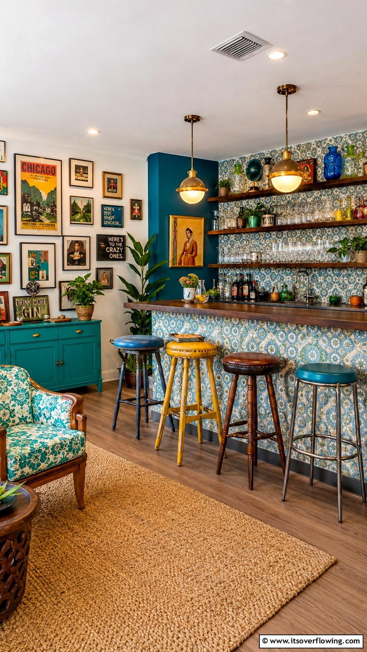 Thrift Store Finds Bar - 30 Budget-Friendly Home Bar Ideas for Entertaining