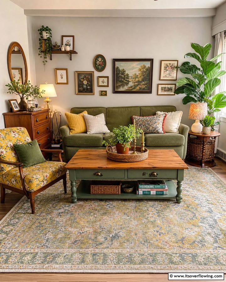 Thrifted Furniture for Unique Finds - 25 Budget Apartment Living Room Ideas for Small Spaces