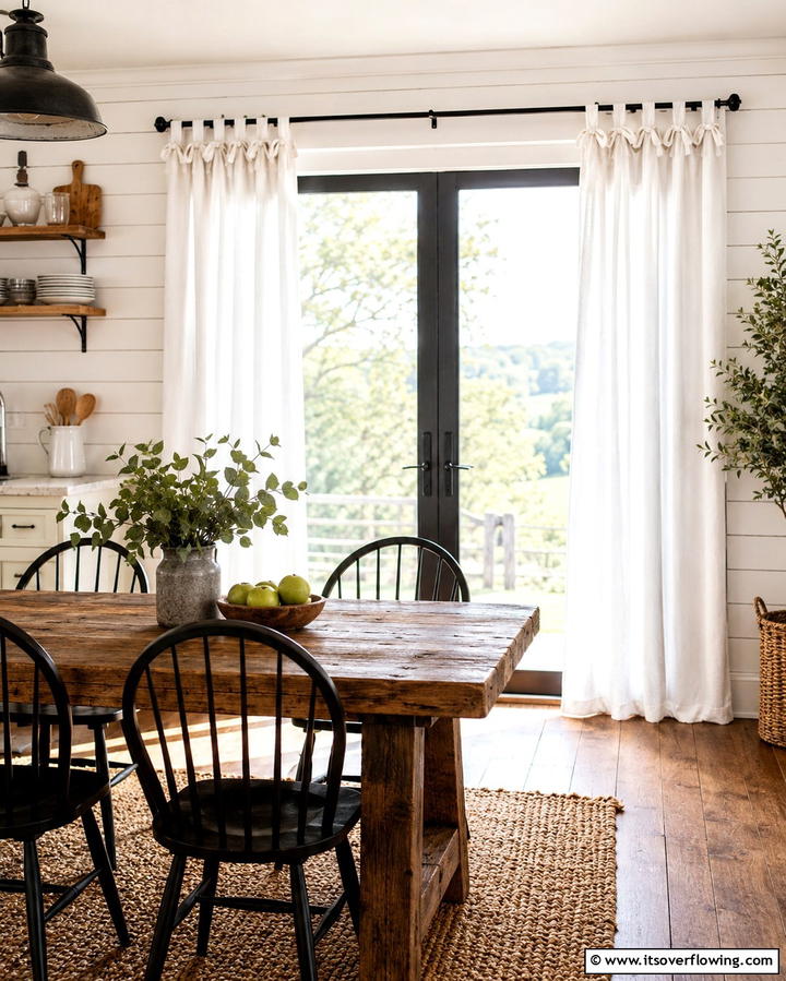 Tie Top Curtains for a Rustic Charm - 25 Sliding Door Curtain Ideas for Privacy and Style