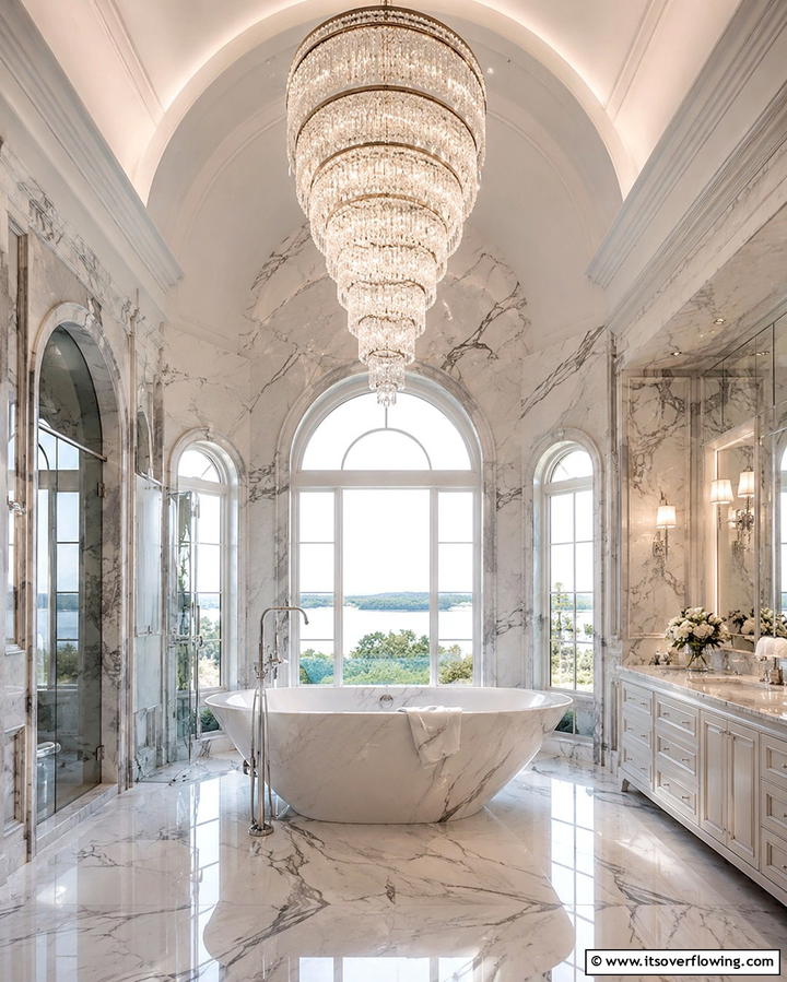 Tiered Chandeliers for Maximum Impact - 25 Bathroom Chandelier Ideas for a Luxurious Touch