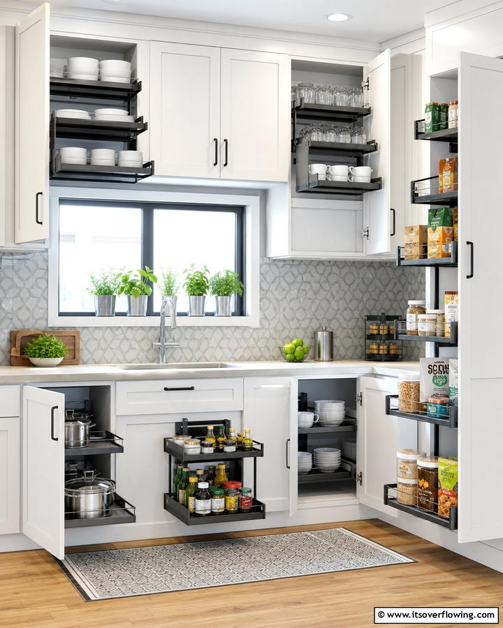 Tiered Cupboard Organizers - 21 Small Kitchen Storage Hacks for Efficient Spaces
