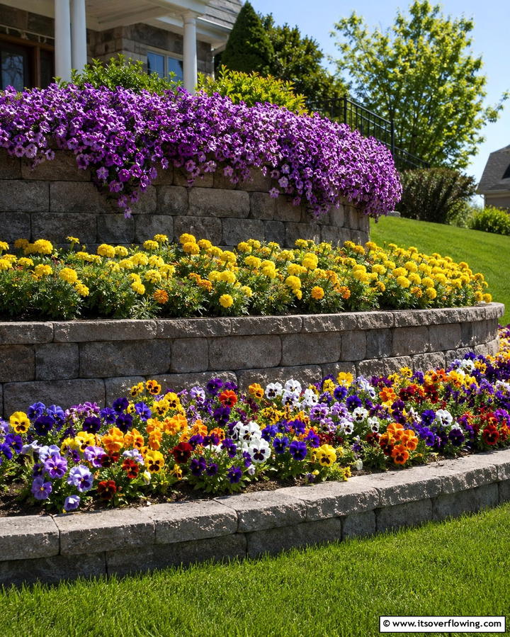 Tiered Flower Bed Design - 30 Front Yard Flower Bed Ideas for Curb Appeal Boost