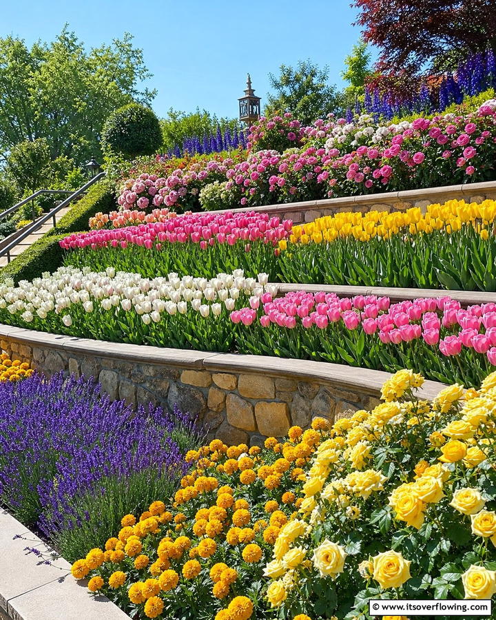 Tiered Flower Beds for Seasonal Color - 20 Hillside Terraced Garden Ideas for a Stunning Landscape