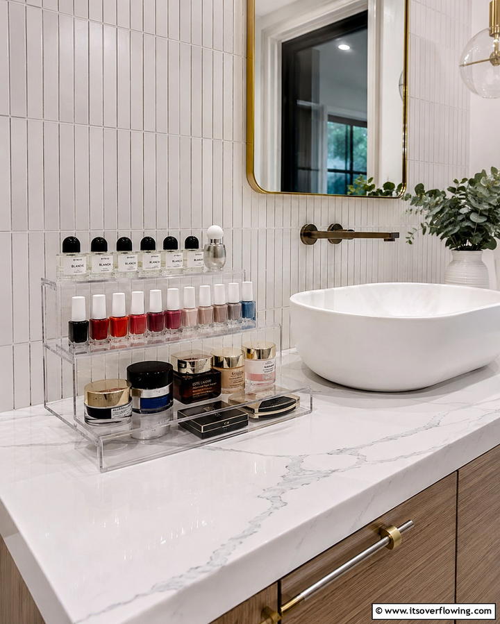 Tiered Organizers for Small Items - 30 Bathroom Cabinet Organizing Ideas for Clutter-Free Spaces