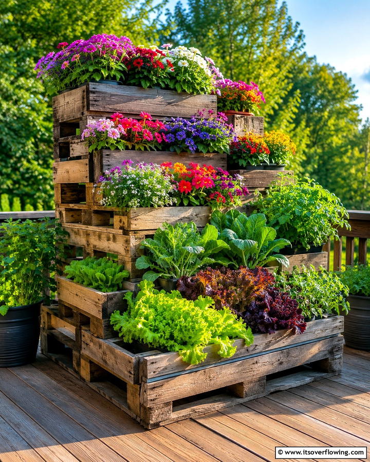 Tiered Pallet Garden - 25 Pallet Garden Ideas for a Creative Outdoor Space