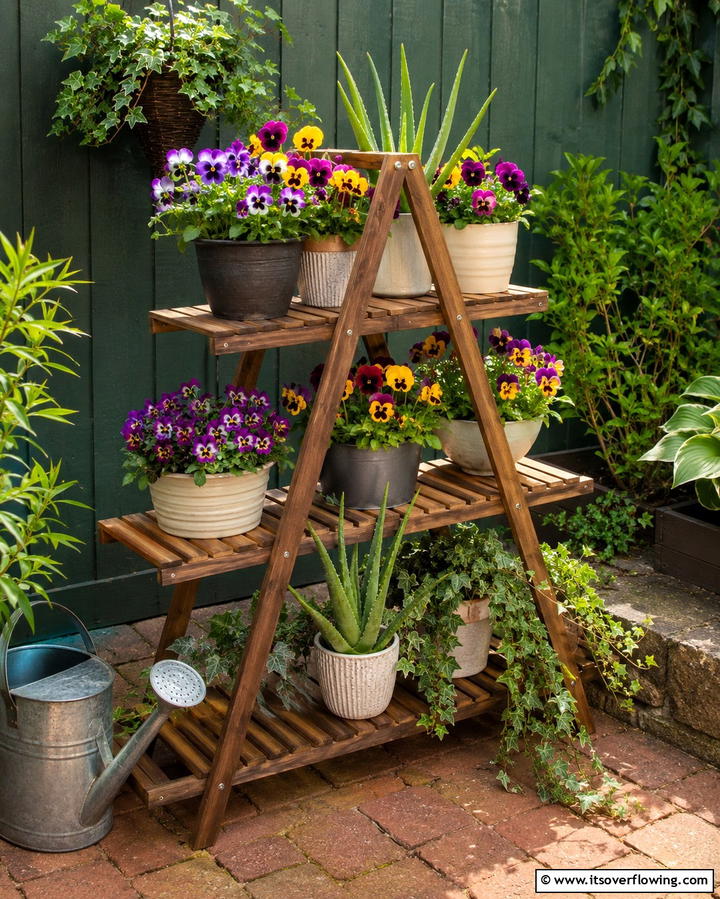 Tiered Plant Stands - 25 Patio Small Garden Ideas to Maximize Your Space