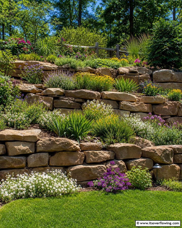 Tiered Rock Garden Retaining Wall - 20 Natural Rock Retaining Wall Ideas for a Stunning Yard