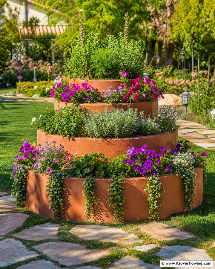 Tiered Round Garden Bed - 20 Round Garden Bed Ideas for Unique Landscapes