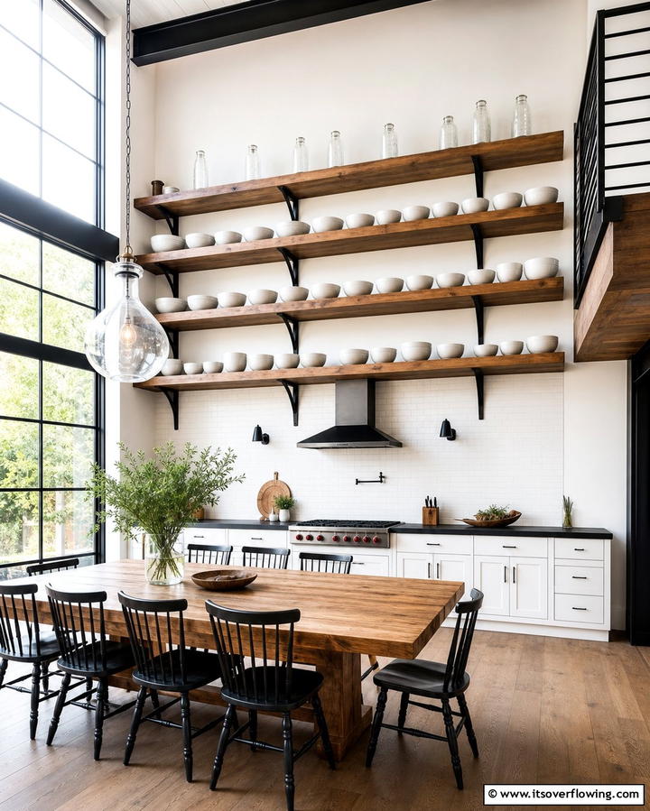 Tiered Shelving for Vertical Storage - 25 Open Shelving Kitchen Ideas for a Modern Look