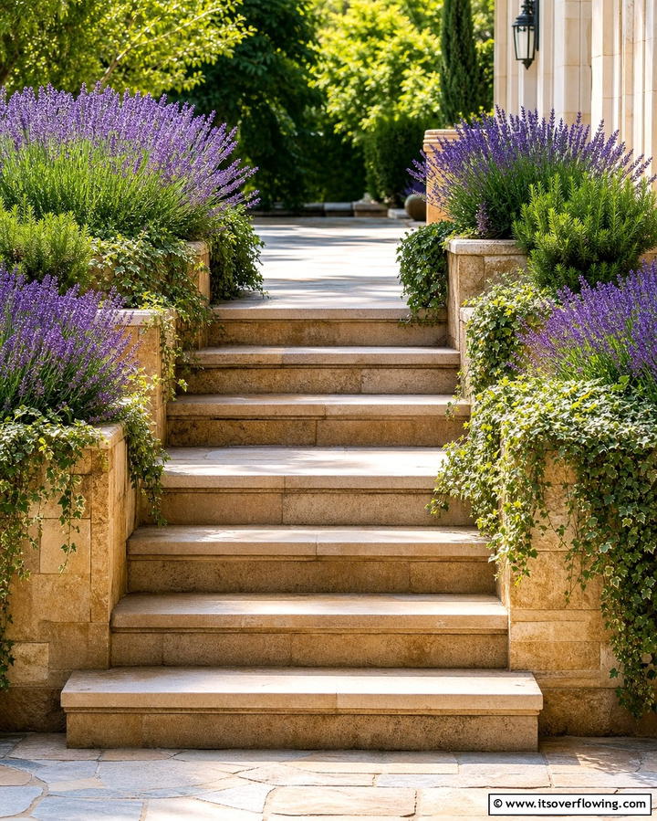 Tiered Steps with Planters - 25 Patio Steps Ideas to Enhance Your Outdoor Space