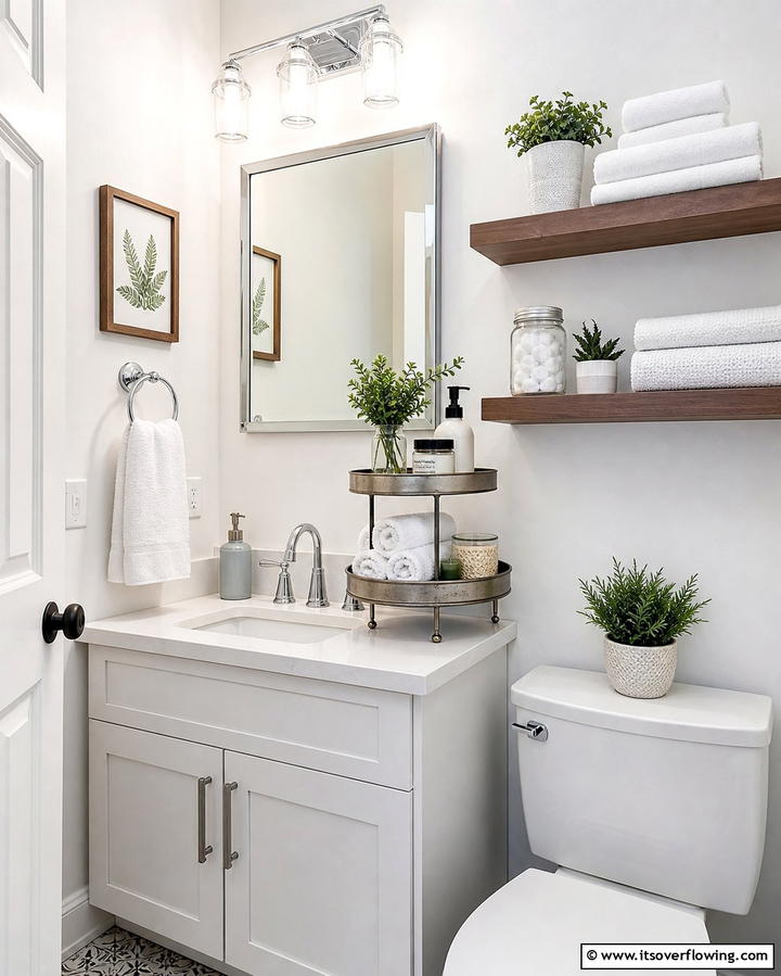 Tiered Tray for Vertical StorageExact - 25 Stylish Bathroom Tray Ideas to Organize and Decorate