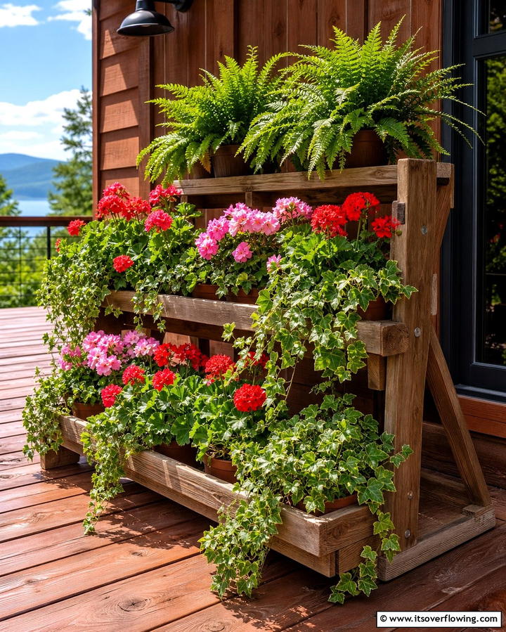 Tiered Wooden Plant Stands - 25 Outdoor Plant Stand Ideas for Greenery Lovers