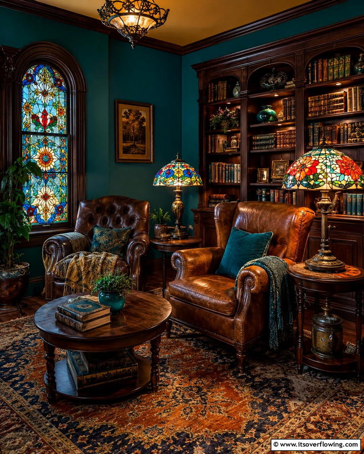 Tiffany Style Lamps - 30 Art Nouveau Interior Design Ideas for Timeless Elegance