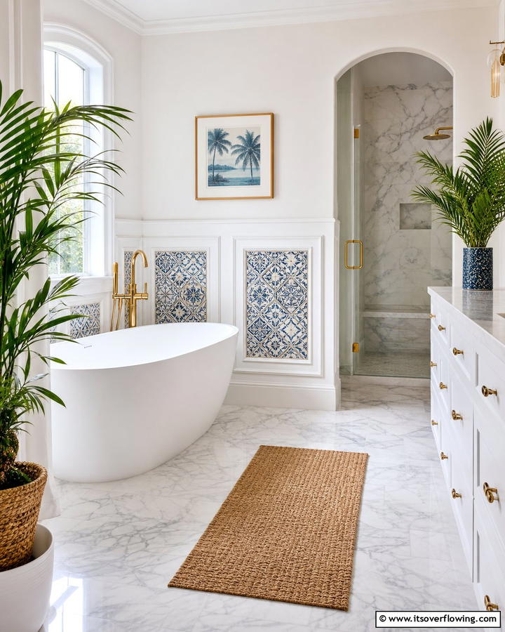 Tile Accented Wainscoting - 21 Classic Wainscoting Ideas to Elevate Your Interior Walls