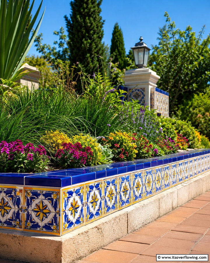 Tile Accents and Borders - 25 Beautiful Front Yard Spanish Style Landscaping Ideas