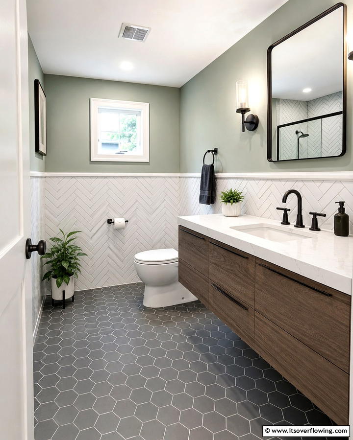 Tile Based Wainscoting - 25 Bathroom Wainscoting Ideas to Elevate Your Decor