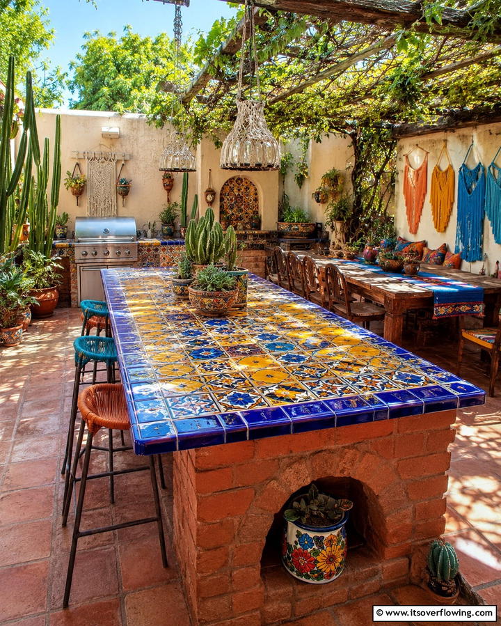 Tile Countertops for Colorful Designs - 25 Outdoor Countertop Ideas for Functional Spaces