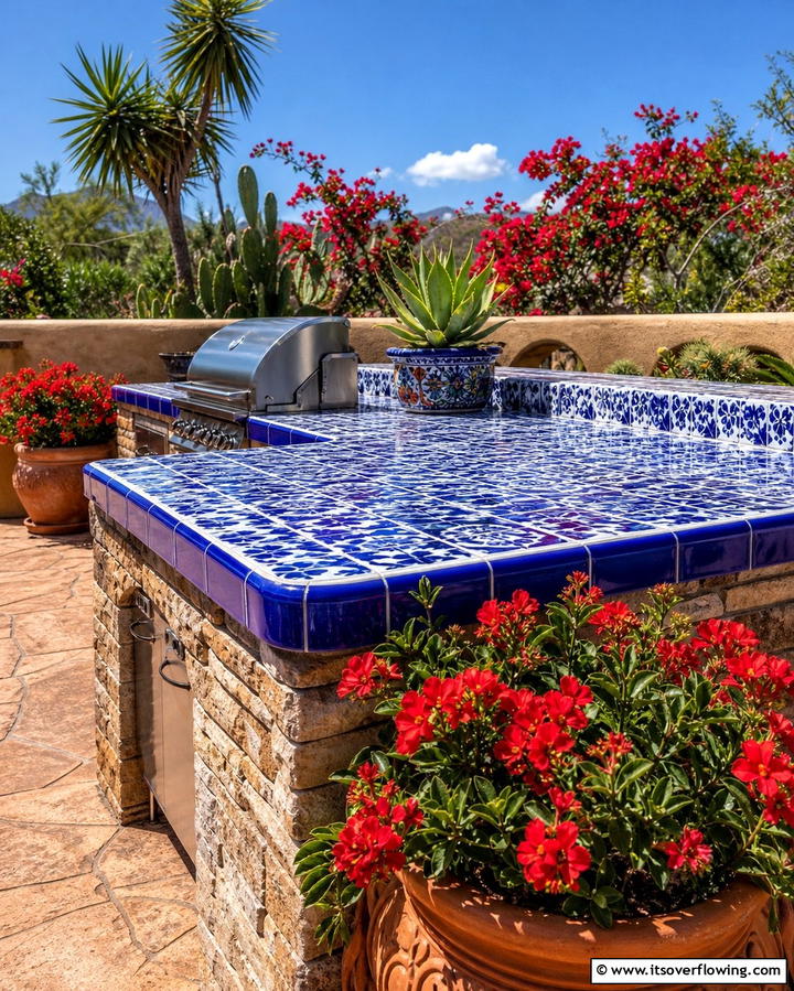 Tile Countertops for Custom Designs - 25 Outdoor Kitchen Countertop Ideas for Functionality