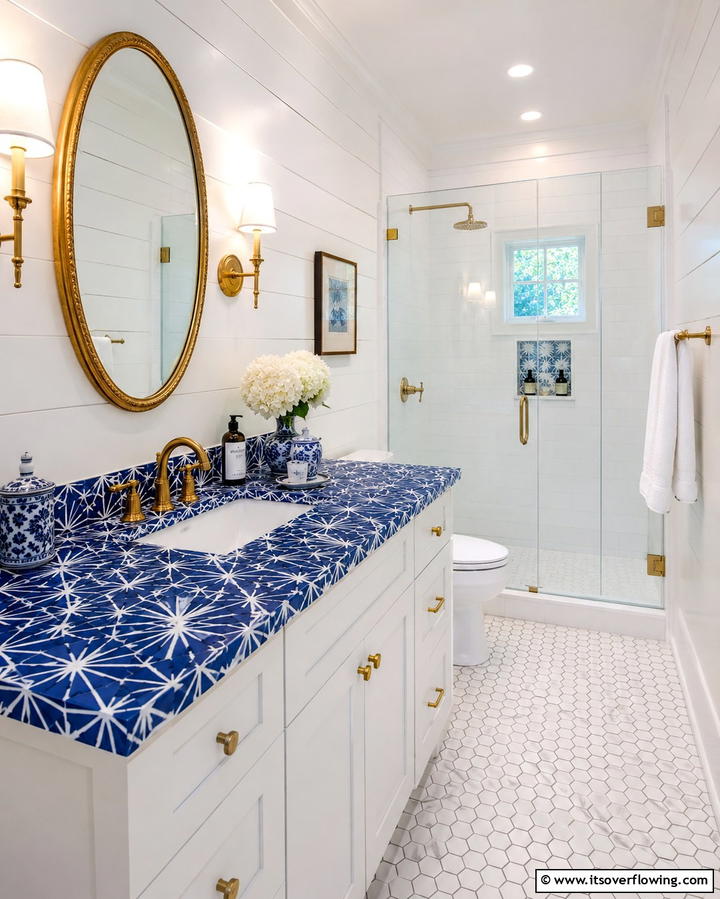 Tile Countertops for Unique Patterns - 25 Bathroom Countertop Ideas for a Stylish Upgrade