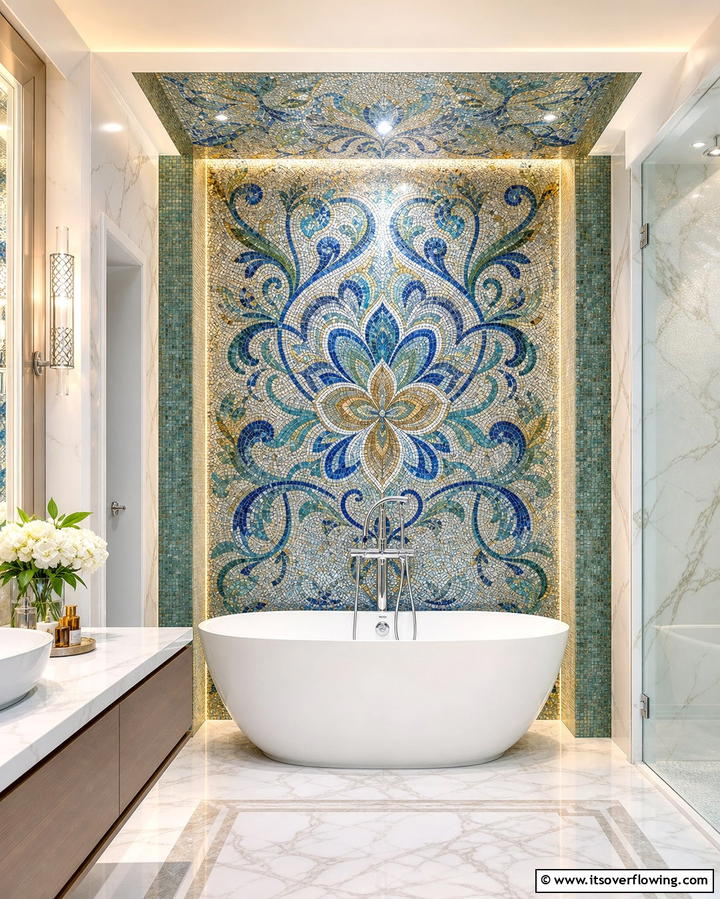 Tile Mosaic Bathtub Surround - 25 Bathtub Surround Ideas for a Luxurious Bathroom