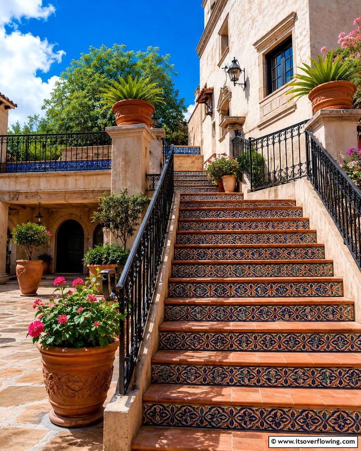 Tile Staircases - 25 Spanish Style Patio Ideas for Outdoor Living