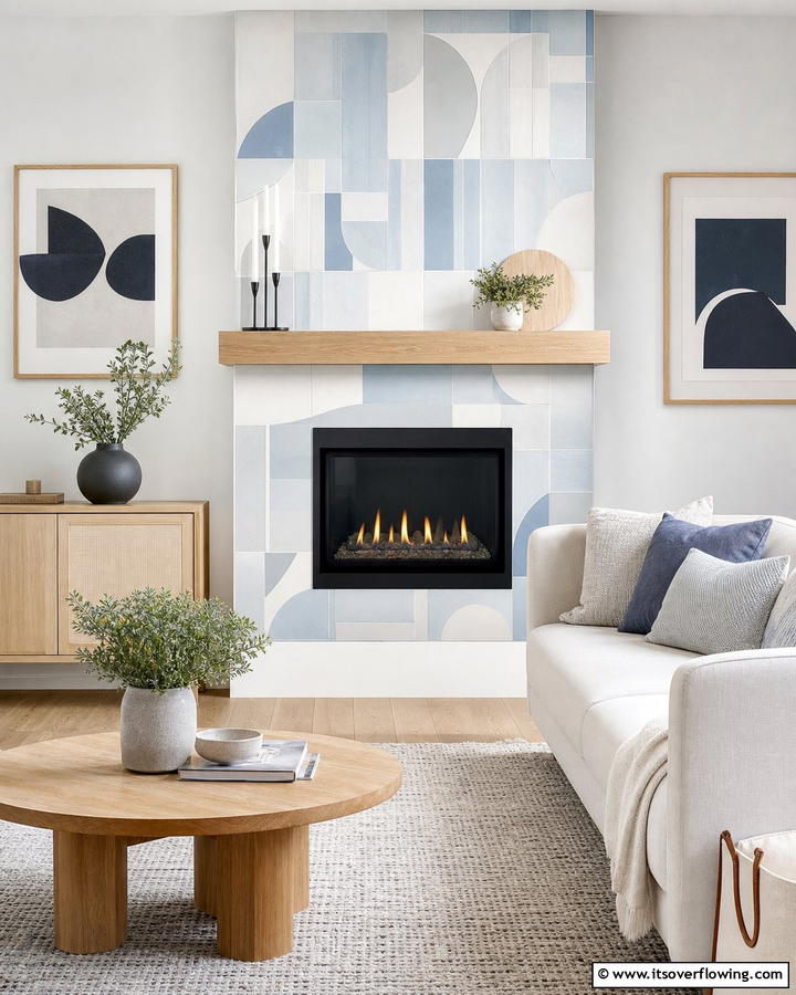 Tile Surround for Artistic Flair - 20 Scandinavian Fireplace Ideas for Cozy Homes