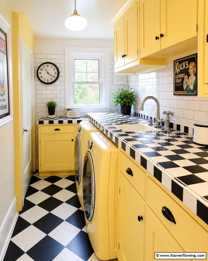 Tile and Grout Countertops for Retro Charm - 20 Laundry Room Countertop Ideas for a Functional and Stylish Space