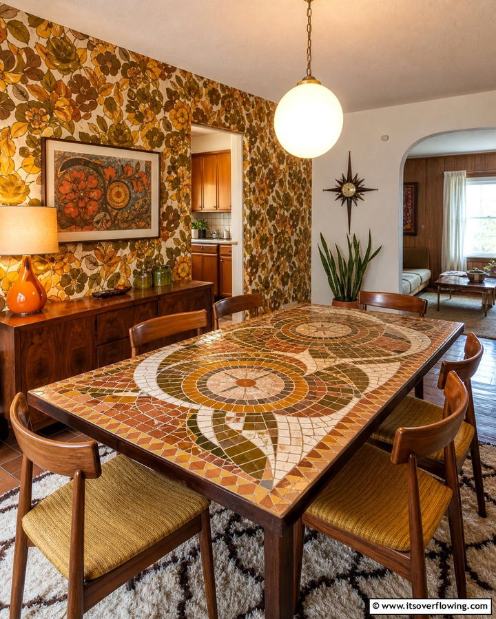 Tiled Tabletops for a Retro Touch - 25 70s Dining Room Design Ideas for Retro Charm