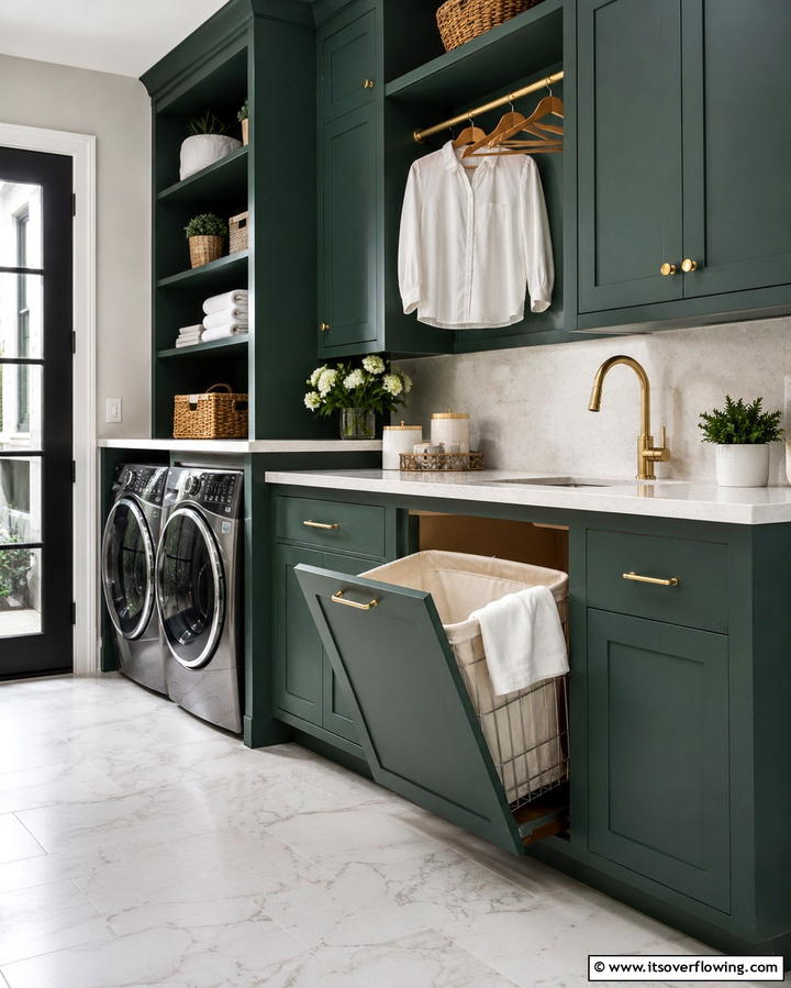 Tilt Out Basket Cabinets - 25 Laundry Basket Storage Ideas for a Tidy Home