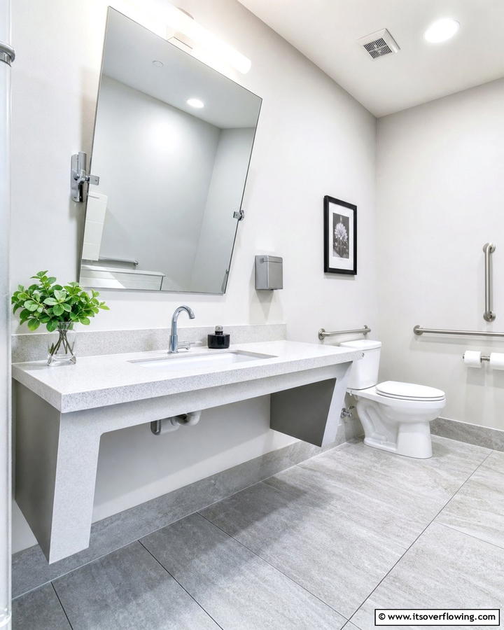 Tilted Mirrors for Better Visibility - 20 Handicap Bathroom Ideas for Accessibility