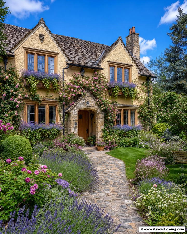 Timber Framed Windows - 20 Charming Cottagecore House Exterior Ideas