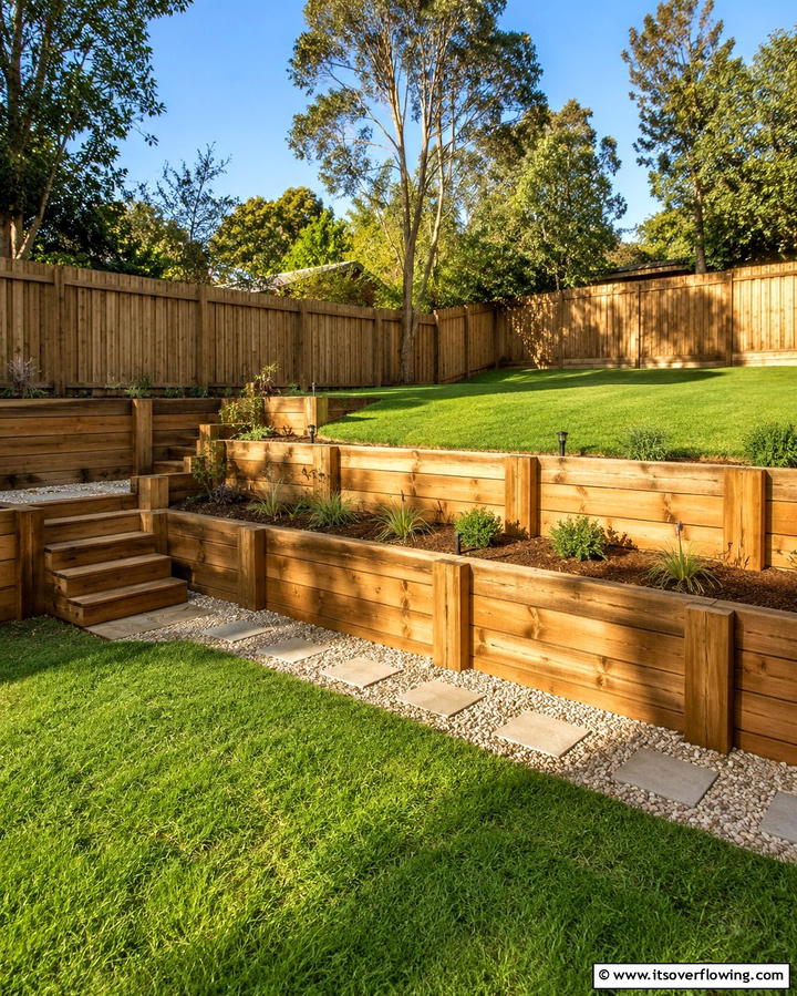 Timber Retaining Wall - 25 Inexpensive Retaining Wall Ideas for Your Yard