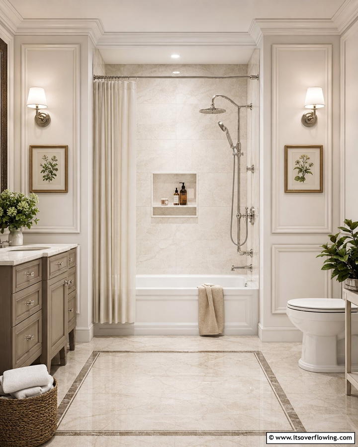 Timeless Bath Harmony - 30 Tub-Shower Combo Ideas for Space-Efficient Bathrooms