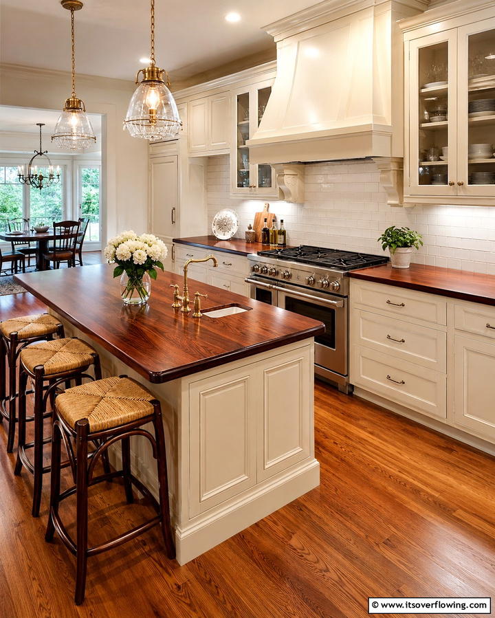 Timeless Beauty with Cherry Wood Countertops - 20 Wood Countertop Ideas for a Natural and Stylish Kitchen