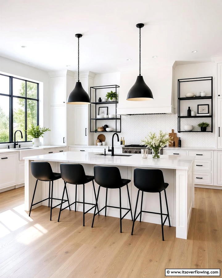 Timeless Black Accents - 21 Striking Black & White Kitchen Ideas for Bold Spaces
