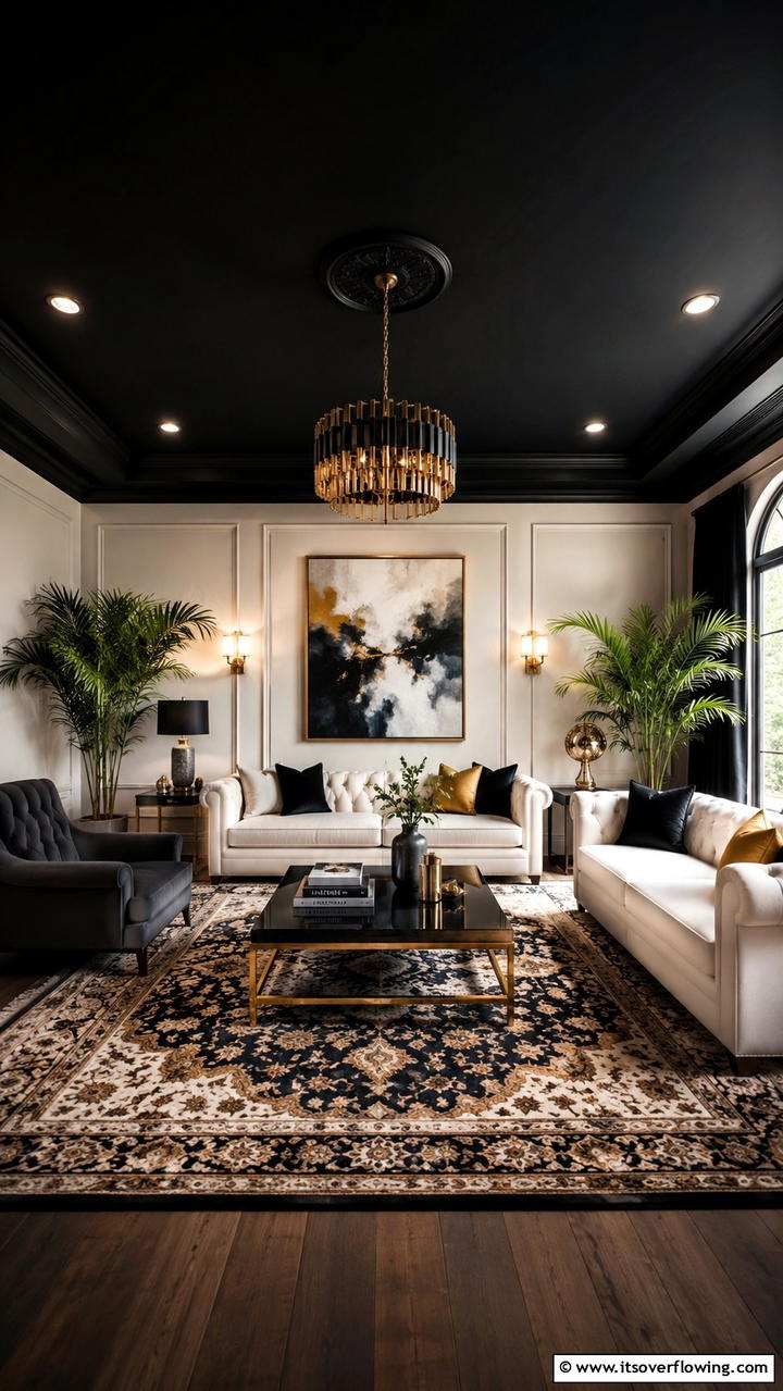 Timeless Black Aesthetics - 30 Black Ceiling Ideas to Add Depth and Drama Above